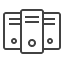 An icon of a rack of servers.